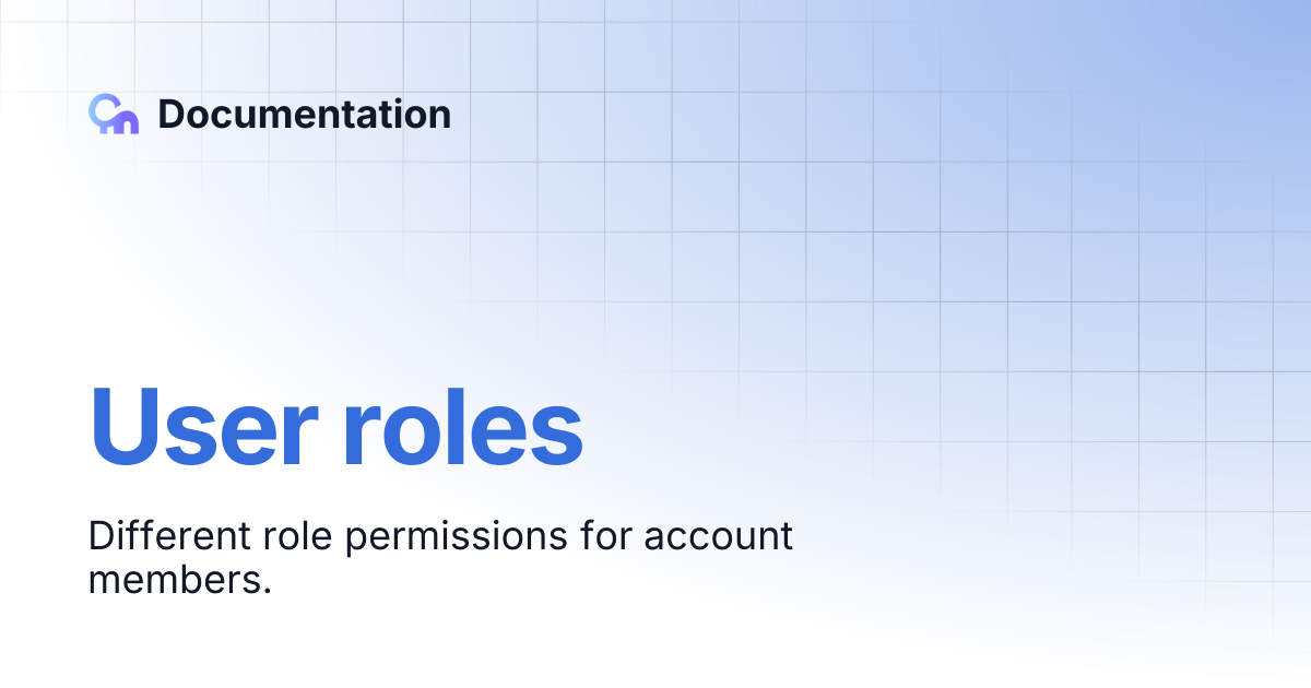 User roles | Documentation